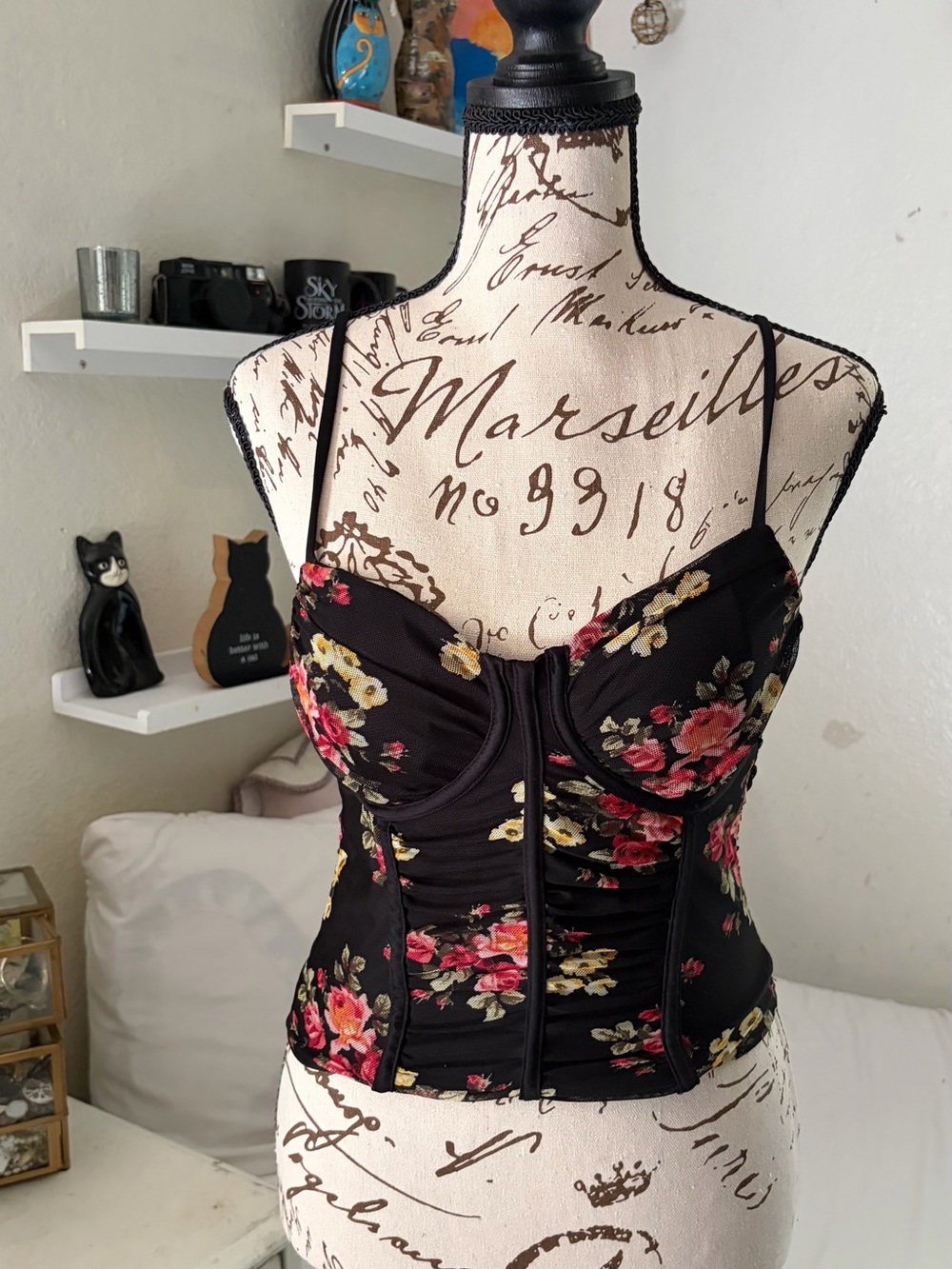Y2K Moa Moa floral corset top
